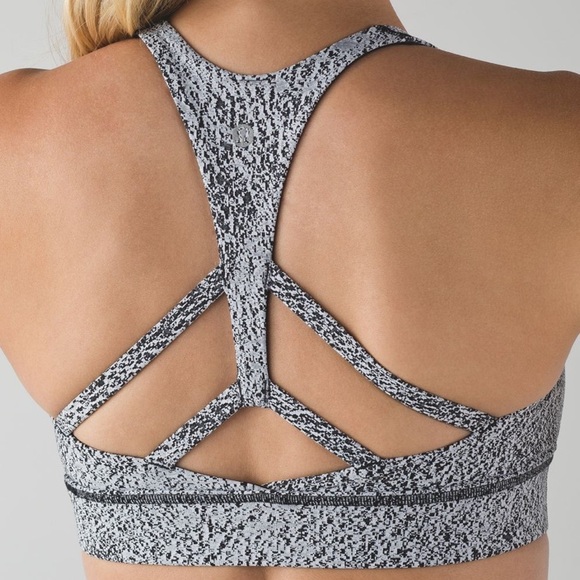 🍋lululemon Circuit Breaker Bra - Power Luxtreme Spray Jacquard White Black - Picture 2 of 6